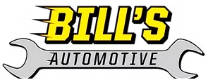 Bill's Automotive logo with a yellow Bill's wordmark above a wrench-shaped Automotive banner and the words Mechanical and Collision Repair.